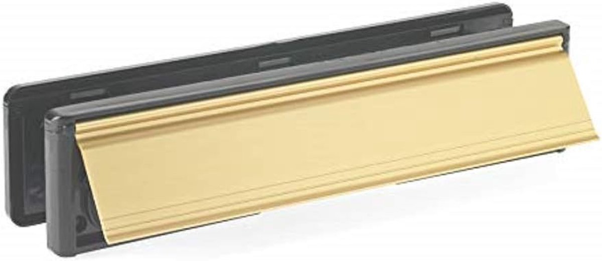 Letterplaat - Brievenplaat Deurklink - Voordeur Beveiligen - Stevige Constructie - 345 cm - Goud/Zwart