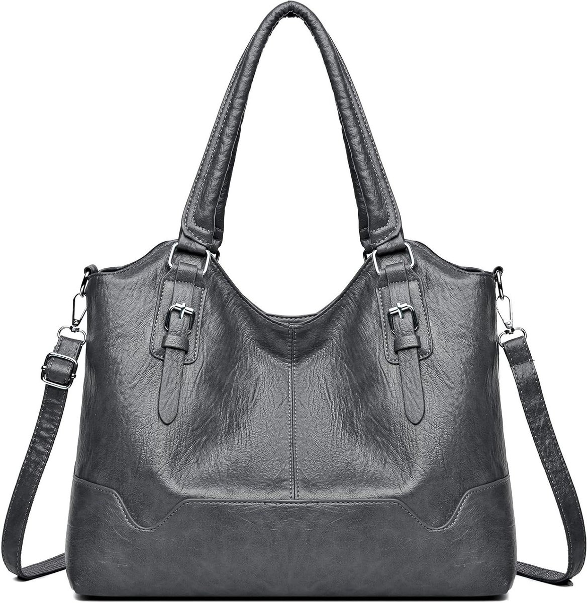Dames Handtas - Schoudertas Hobo Tas - Dagelijks Gebruik - Afneembare Band - 34 x 13 x 26 cm - Bruin