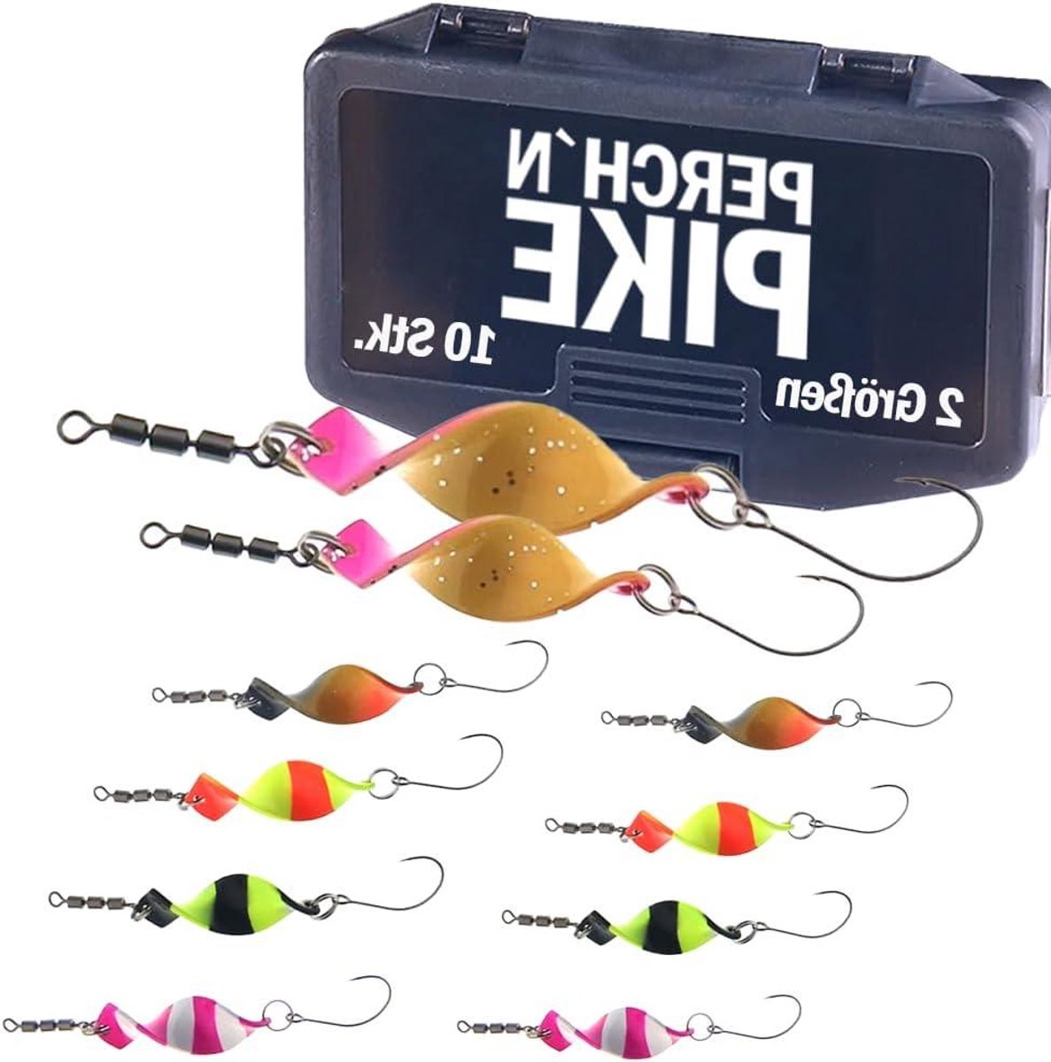Forellenlepels Set - Kunstaas Lepels - Vissen op Forel - Met UV-actieve Verf - 5 of 10 stuks - Verschillende