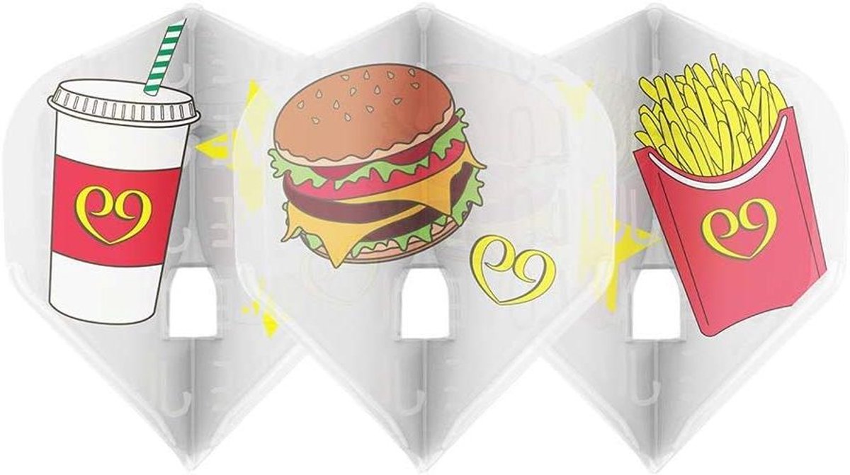 Dart Flights - Vleugels Stabilisatoren - Darts Spelen - Natuurlijk 9 Design - Standaard Vorm - Wit