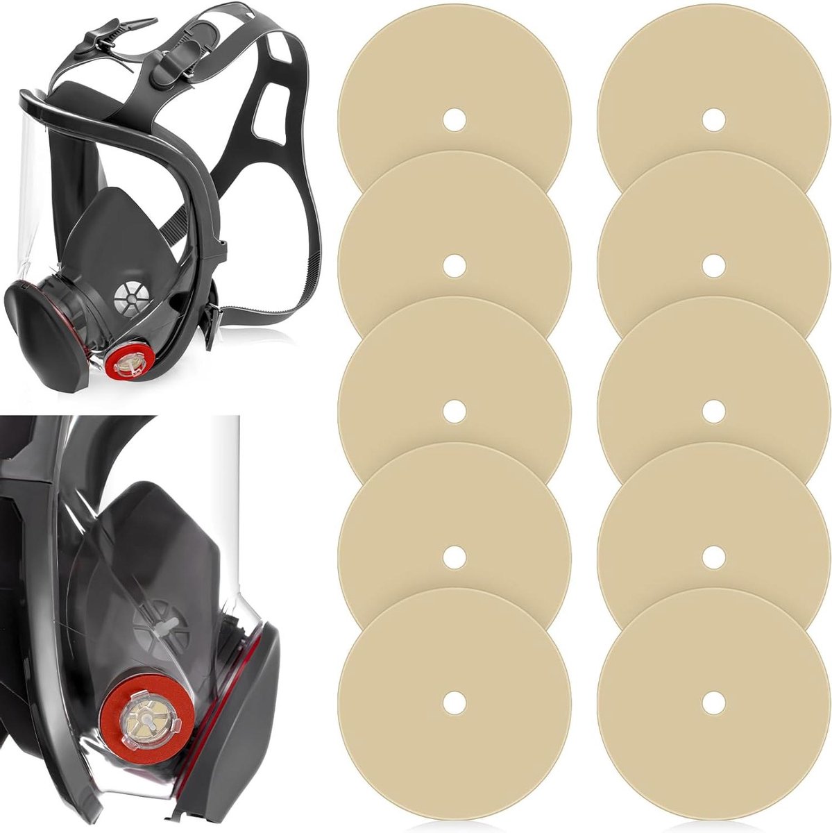 Inhalatie Kleppen - Ademventielen Masker - Veilig Ademen - Huidvriendelijk Siliconen - 10 Stuks - Zwart