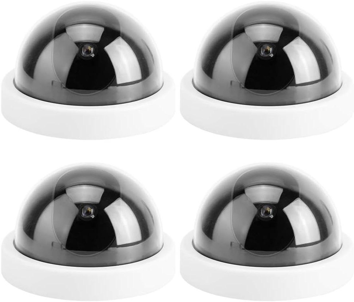 Dummy Beveiligingscamera - Nep Camera Schijncamera - Diefstal Afschrikken - Met Knipperend LED - 4 stuks - Wit