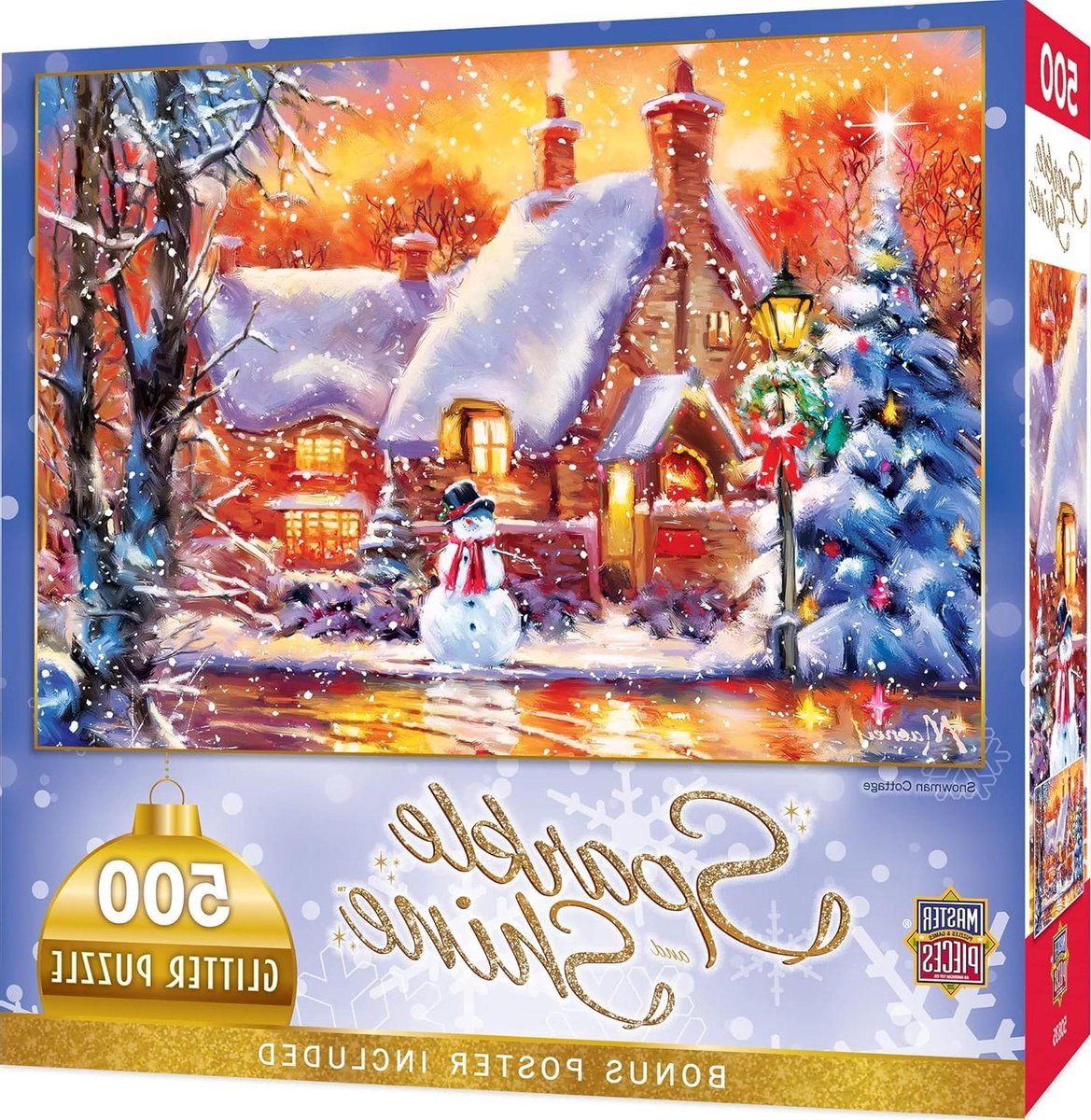 Kerst Legpuzzel - Puzzel 500 stukjes - Ontspanning thuis - Met glitter effect - 53 x 38 cm - Kleurrijk