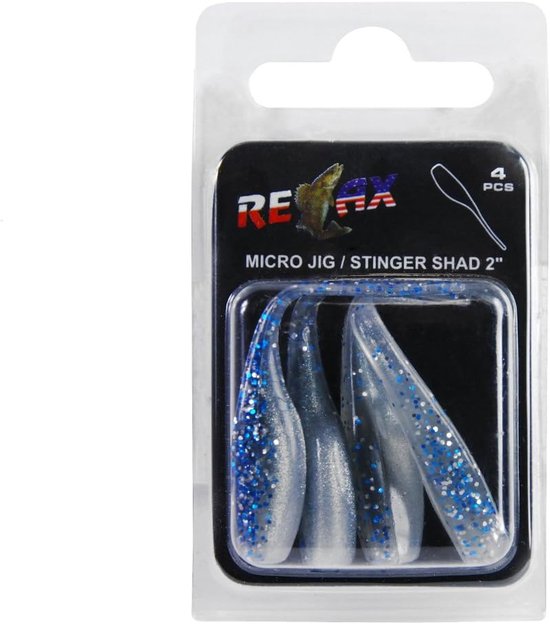 Stinger Shad - Zacht Kunstaas - Vissen - Pin Tail Staart - 5 cm 4 stuks - Blauw — afbeelding 2
