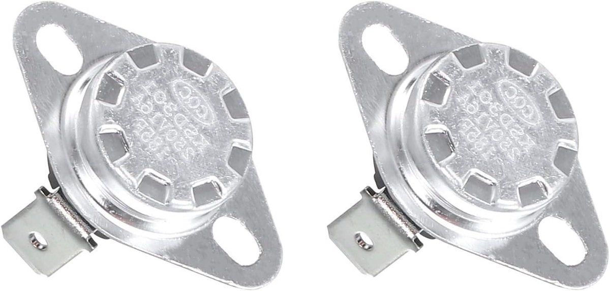 Droger Thermostaat - Temperatuurregelaar KSD301 - Droger Reparatie - 250V 16A - 2 stuks - Zwart