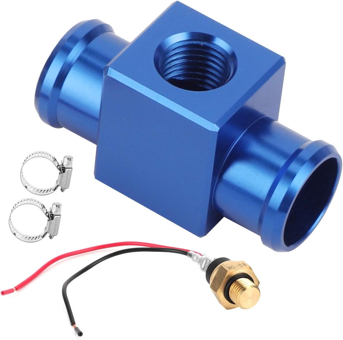 Thermostaat Watertemperatuurschakelaar - Temperatuursensor Motor - Motor Koeling Controleren - CNC Aluminium Constructie - 22 mm - Blauw