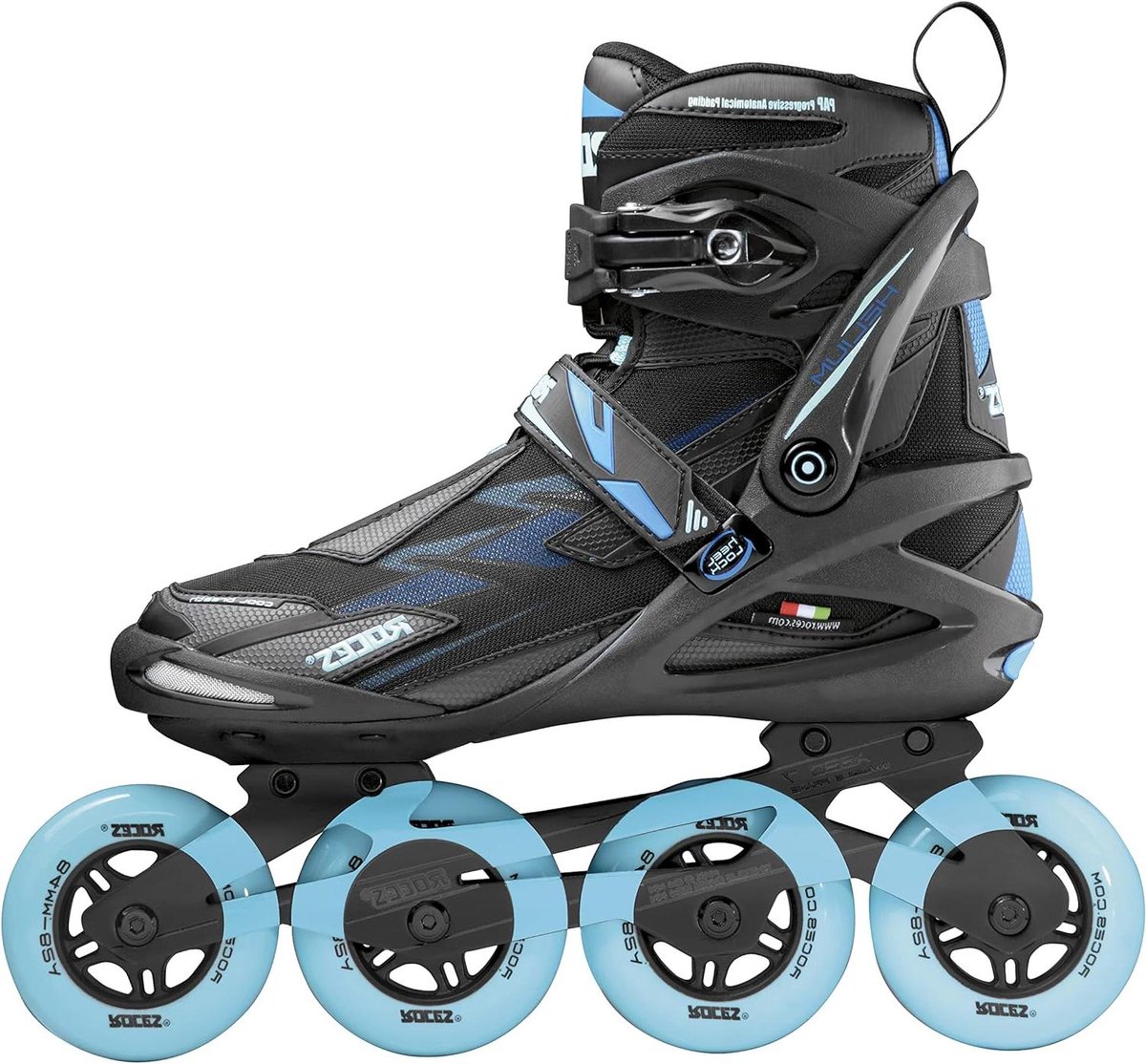 Fitness Skeelers - Inline skates - Zomersport - Soft shell frame - Maat 36 - Zwart-Azuurblauw