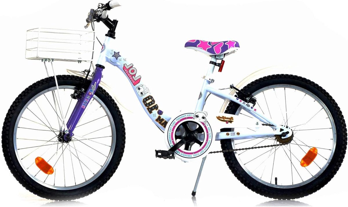 Kinderfiets - Meisjesfiets - Fietsen Leren - Met Mand - 20 Inch - Wit