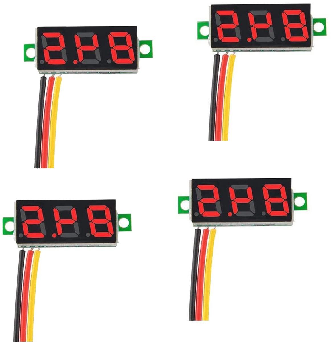 Mini Digitale Voltmeter - Spanning Tester - Elektronica Controleren - Driedraads Aansluiting - 028 inch Display - Rood