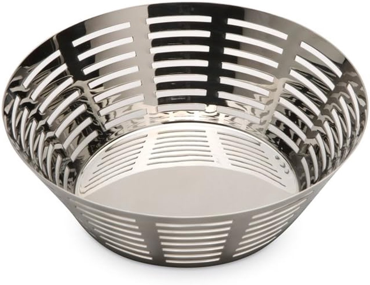 Broodmand Rond - Broodtrommel RVS - Brood Bewaren - Spiegel Afwerking - 30 x 21 x 30 cm - Zilver