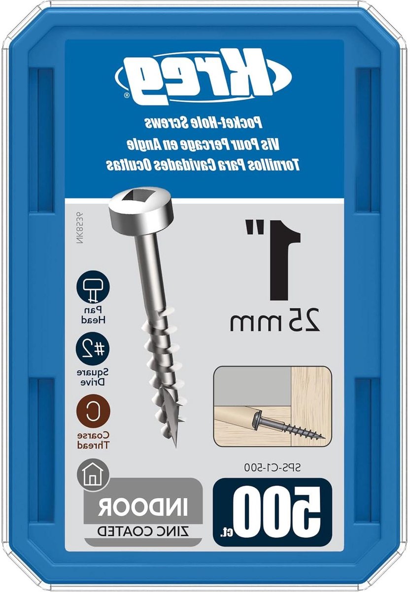 Pocket Gat Schroeven - Houtschroeven Grove Draad - Meubels Maken - Vlakke Bodem Kop - 1 inch - Zink