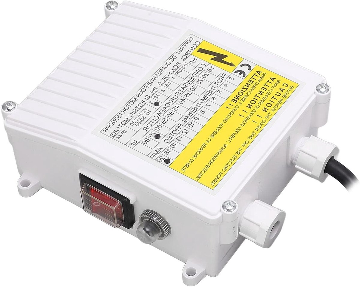 Dompelpomp Besturingskast - Pomp Schakelaar - Water Pompen - Ingebouwde Thermische Beveiliging - 2.2KW 70uf 20A - Zwart