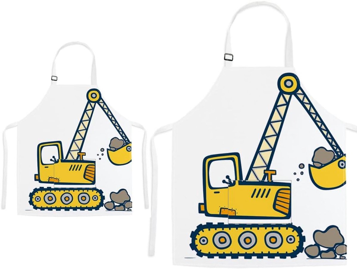 Schorten Gekoppeld - Keukenschort Set - Samen Koken - Bijpassend Design - Voor Kind en Ouder - Dinosaurus Print