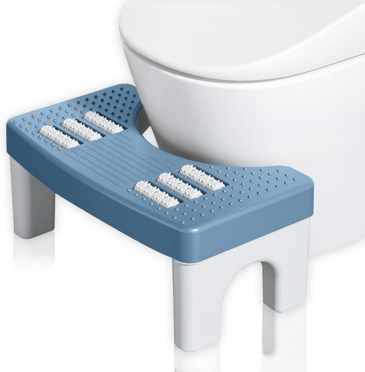 Toiletkruk - Kruk voor toilet - Ontlasten Verbeteren - Met Massagefunctie - 40 x 21 x 10 cm - Blauw