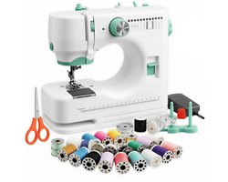 Naaimachine Voor Beginners - Draagbare Elektrische Naaimachine - 12 Ingebouwde Steken - Voetpedaalbediening Voor Doe-Het-Zelf Knutselprojecten En Reparaties