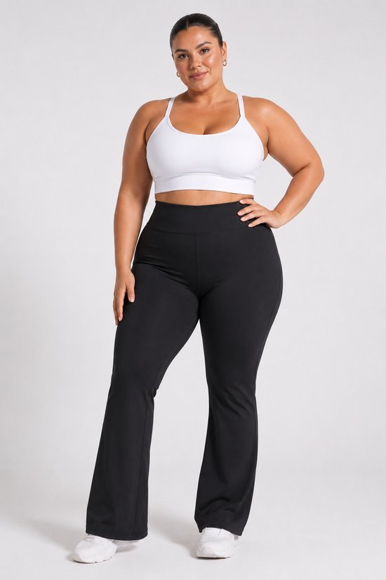 SparkNine Cozyflow legging - fleece voering - XXL - zwart - hoge taille - flared fit - warm & zacht — afbeelding 4