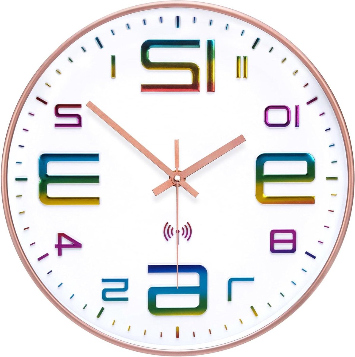 Radio Wandklok - Stille Klok - Tijd Weergeven - Automatische Tijdsynchronisatie - 30 cm - Wit