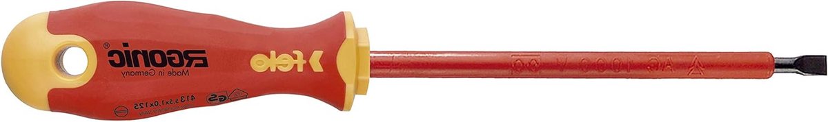 Platte Schroevendraaier - Ergonomische Schroevendraaier - Kluswerkzaamheden - Geïsoleerde Greep - 6.5x150 mm - Multicolor