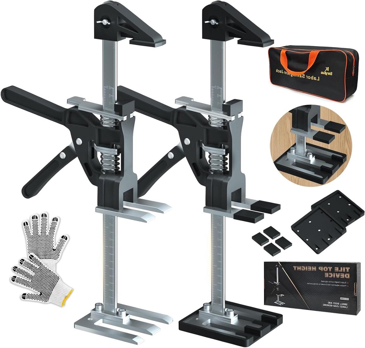 Arbeidsbesparende arm - Hand hefgereedschap - Meubels verplaatsen - Alle metalen materiaal - 1535 Inch - Zwart