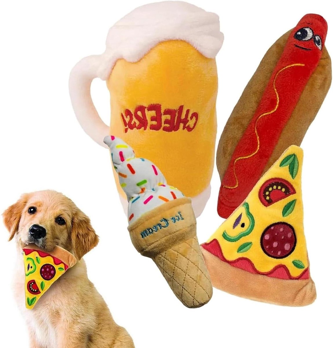 Hondenspeelgoed Set - Kauwspeeltjes Piepers - Hond Vermaken - 4-Pack Bundel - Niet gespecificeerd - Multicolor