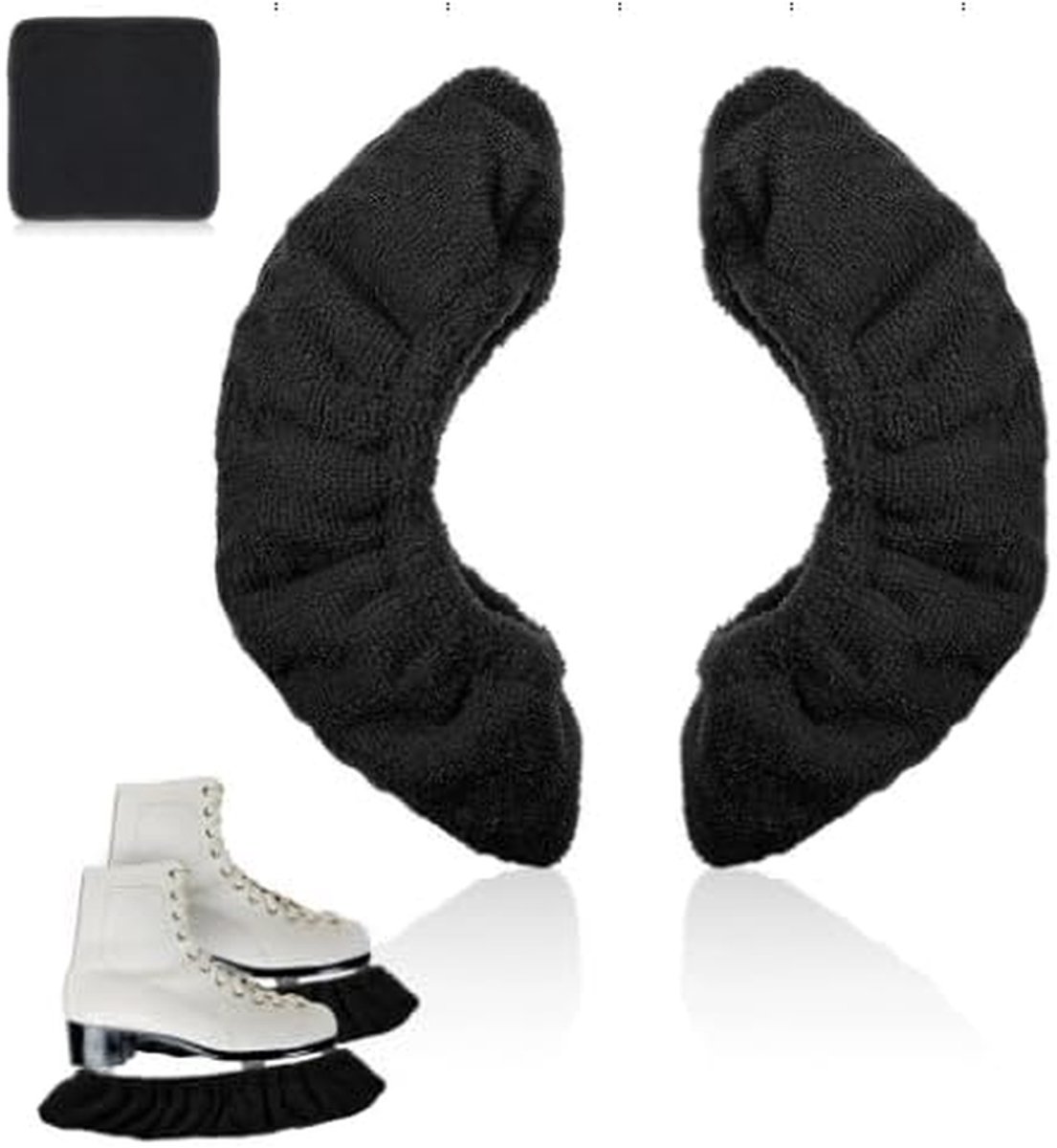 Schaatsbeschermers - Schaats Covers - Schaatsen Beschermen - Elastisch Nylon - 40 cm Lengte - Zwart