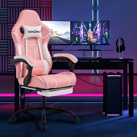 Gaming Stoel - Computerstoel Bureau Stoel - Comfortabel Zitten - Verstelbare Rugleuning - 53 x 63 x 130 cm — afbeelding 2