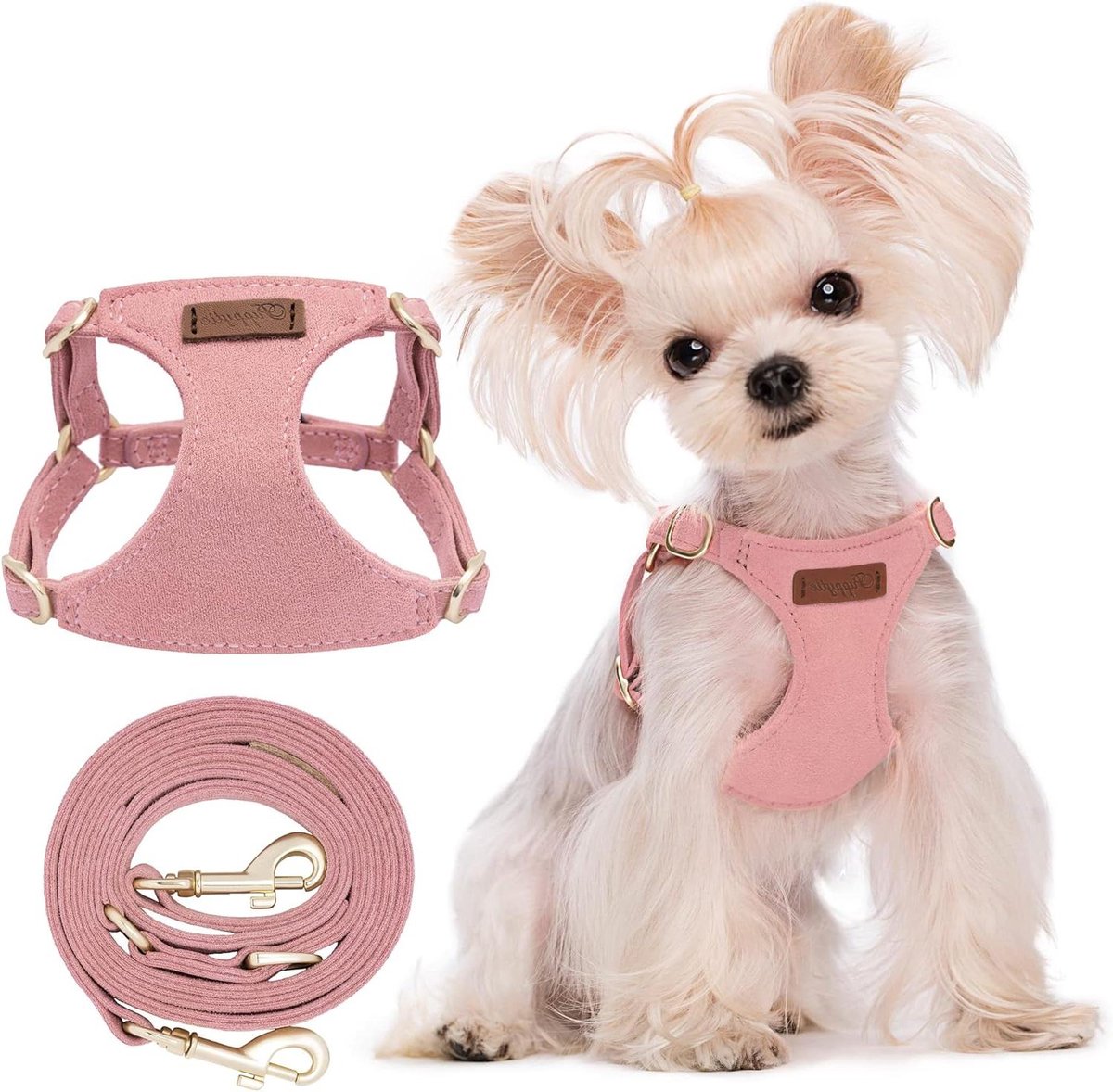 Honden Tuigje - Hondentuigje Anti-trek - Veilig Wandelen - Verstelbaar en Zacht - XS (1.5-5kg) - Roze