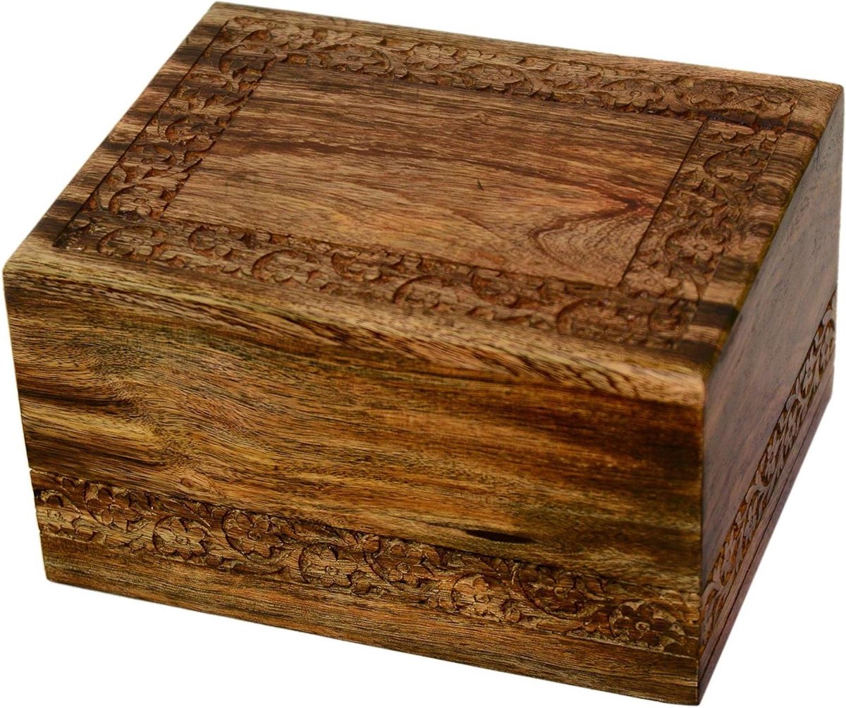 Houten Urn - Crematie Urn As - As Bewaren - Handgemaakt Mango Hout