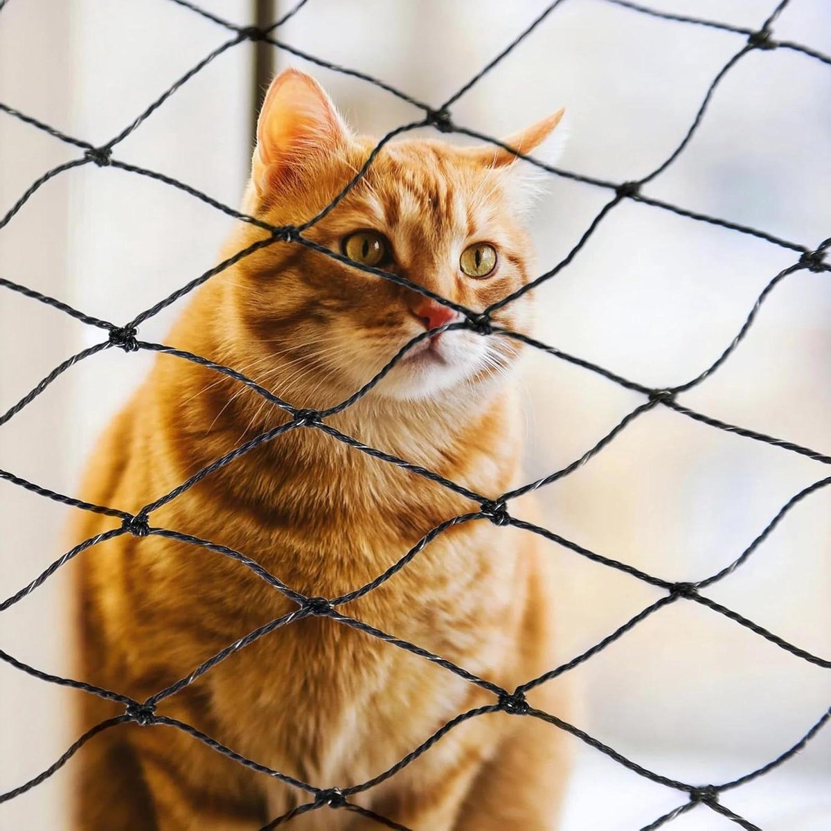 Kattennet Balkon - Veiligheidsnet Kat - Katten Beveiligen - Draadversterkt HDPE - 4x2m - Transparant