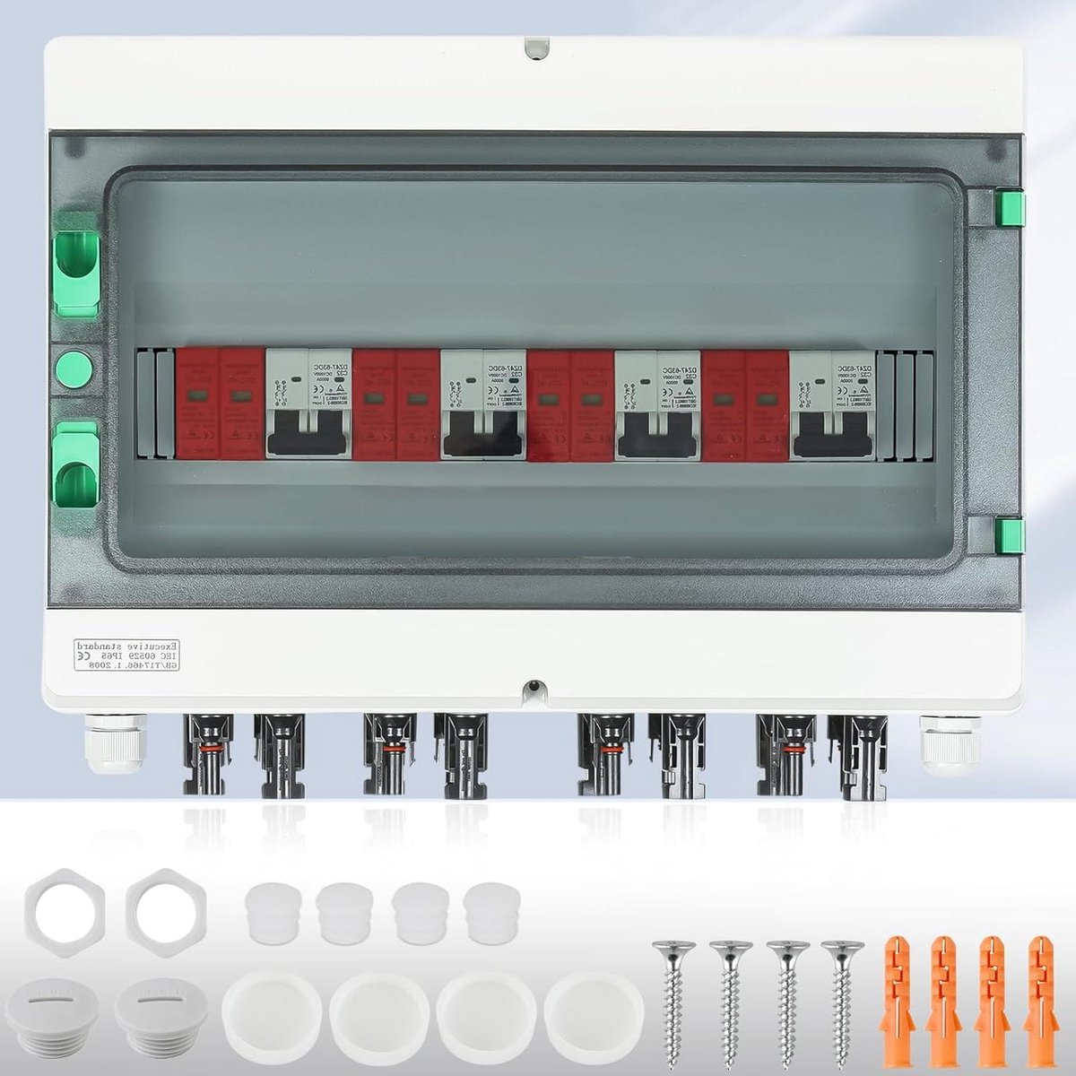 Overspanningsbeveiliging Zonnepanelen - DC Groepenkast - PV Installatie Beveiligen - IP65 Waterdicht - 18 Modules - Wit