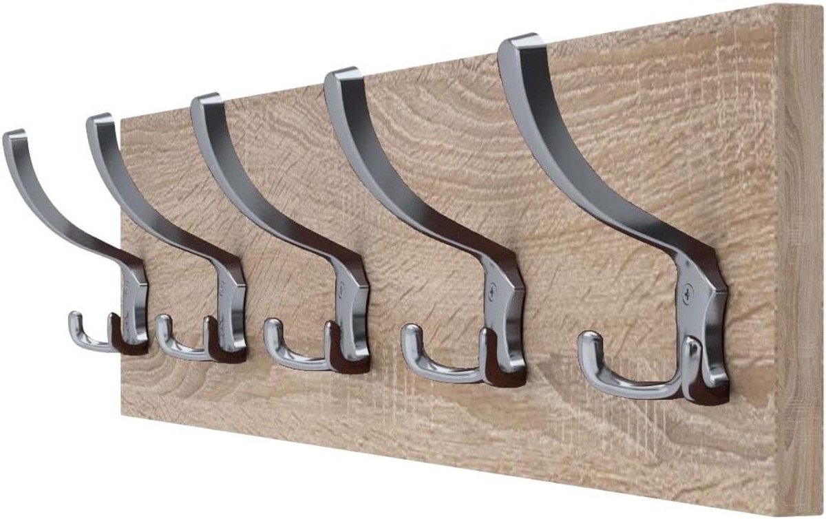 Wandkapstok met haken - Kledinghanger muur - Opbergen jassen tassen - Ruimtebesparend ontw