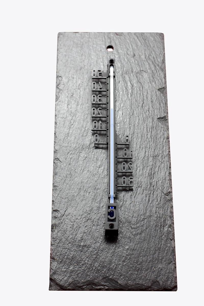 Klassieke Buiten- en Binnenthermometer op Leisteen Plaat - Weerbestendig