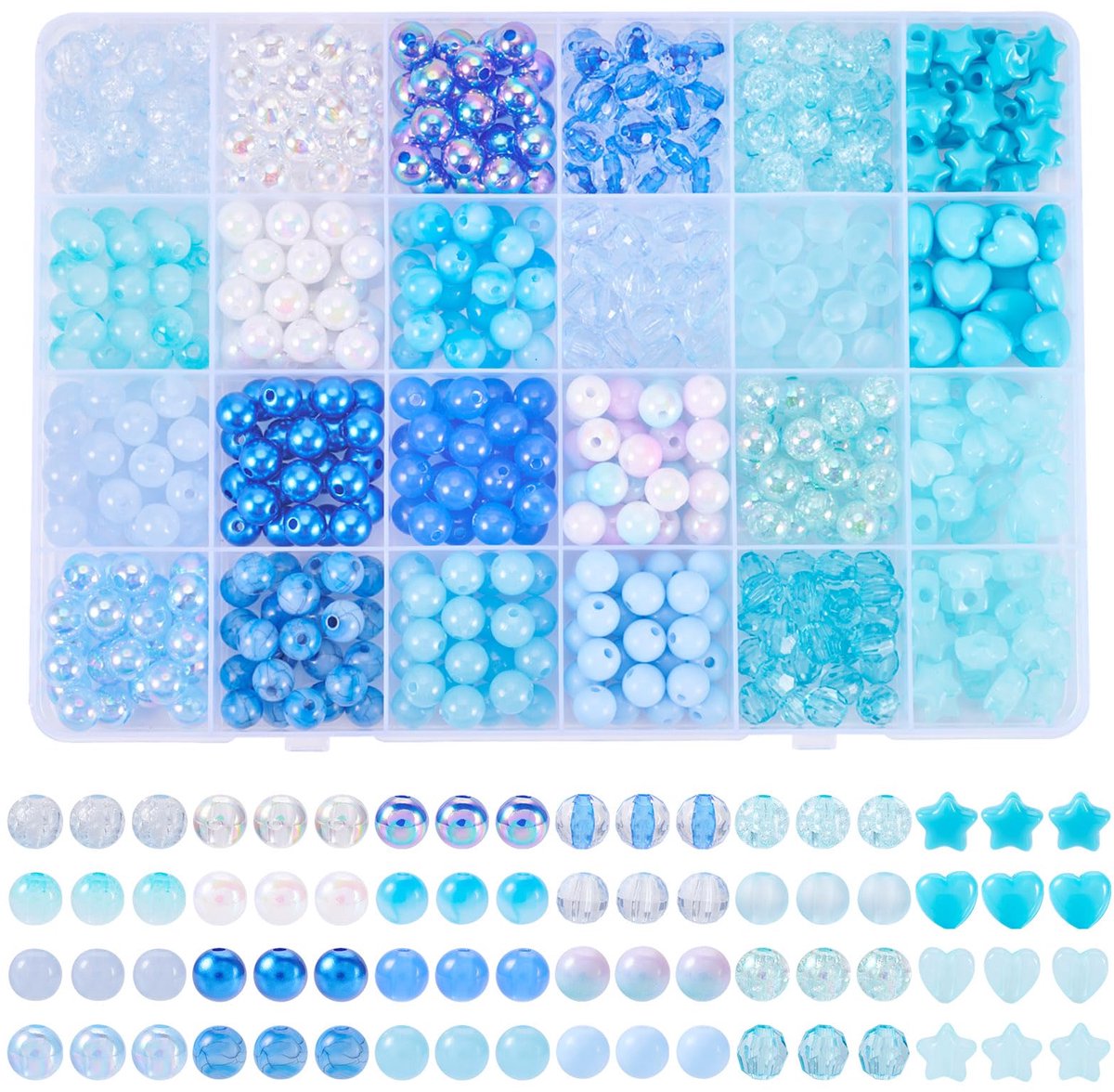 Acryl kralen 8mm plastic armband ambachten kralen ronde ondoorzichtige spacer kralen bulk schattige losse kralen voor sieraden maken kettingen lanyard blauw