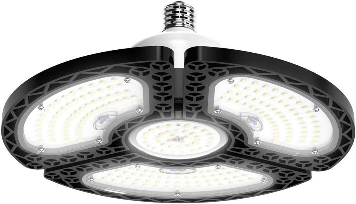 LED Garageverlichting - Werkplaatslamp Plafondlamp - Verlicht Werkruimte - 3 Verstelbare Panelen - 120 Watt - Wit