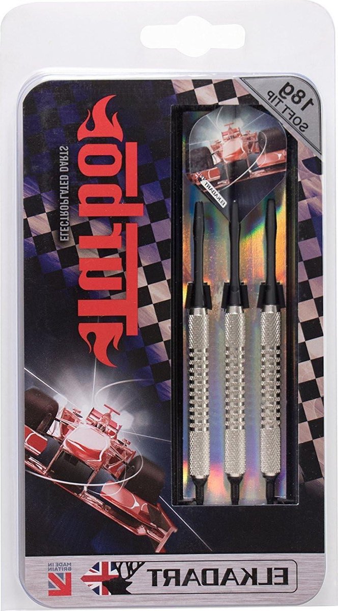 Elkadart Turbo Darts - Stalen Darts - Darten voor Competitie - Gegalvaniseerde Messing Vaten - 18 g - Meerkleurig