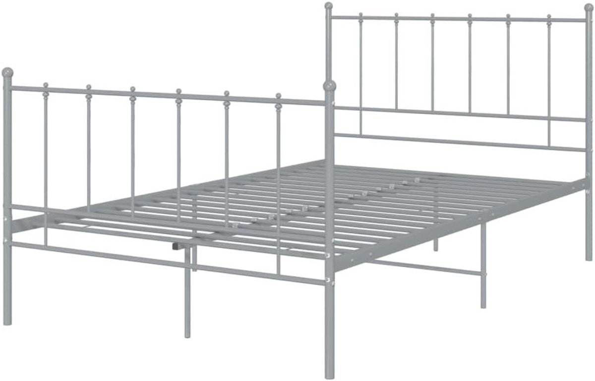 Bedframe Metaal - Bedframe Grijs - Heerlijke Nachtrust - Stevige Lattenbodem - 120x200 cm - Grijs