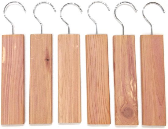 Hangblok Cederhout - Kledingbeschermer - Kleding Fris Houden - Natuurlijk Aroma - 6 Stuks - Bruin