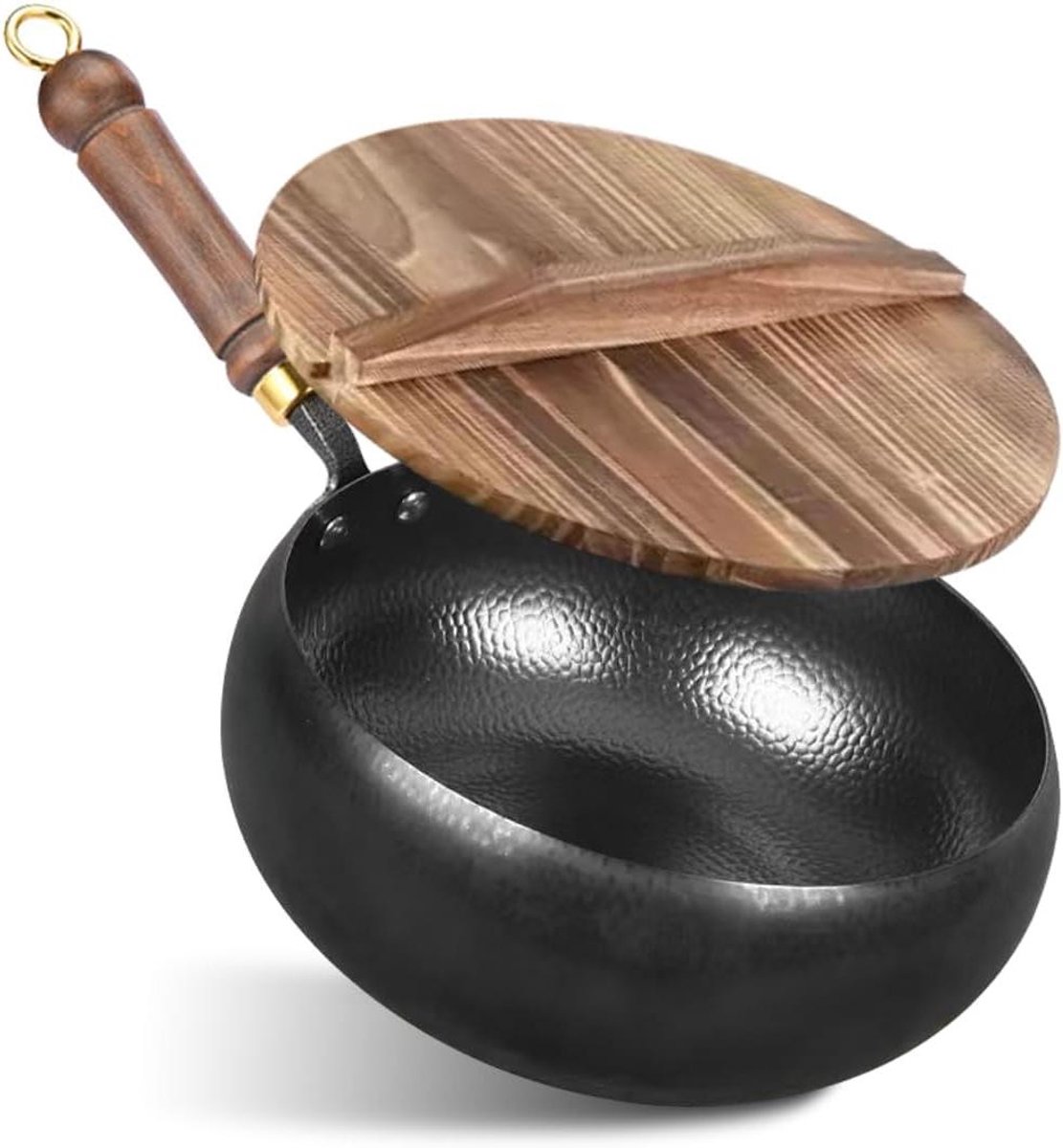Gietijzeren Pan - Smeedijzeren Koekenpan - Gezond Koken - Natuurlijke Patina - 24 cm - Zwart