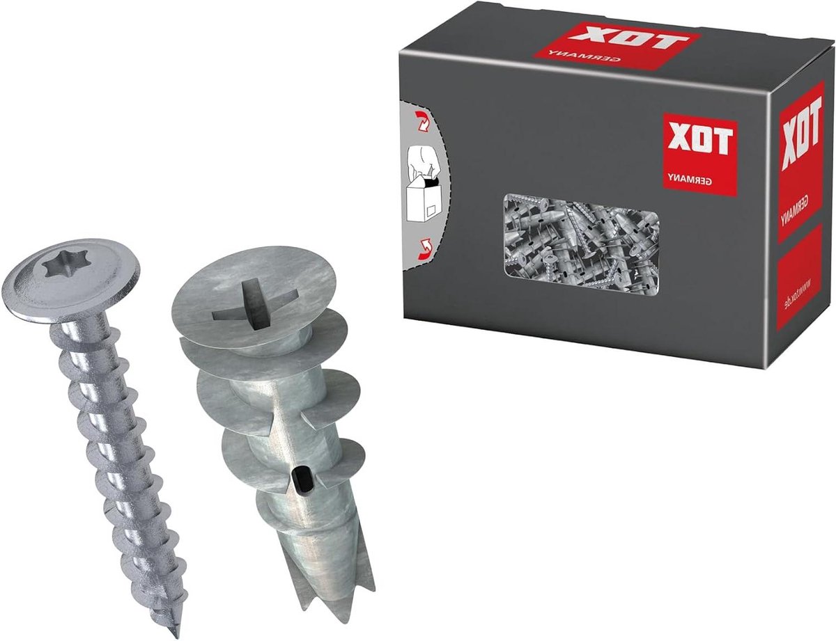 Gipskartonpluggen - Bevestigingspluggen - Vastzetten Platen - Zonder Voorboren - 25 Stuks - Wit