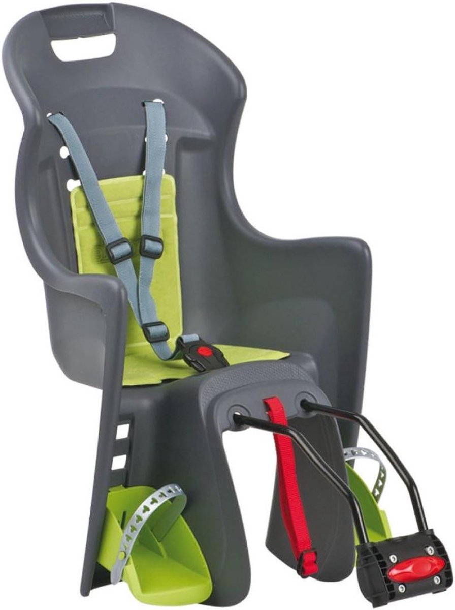 Kinderzitje Fiets - Fietsstoeltje Achter - Veilig Fietsen - Verstelbare Gordel - 9-22 kg - Donkergrijs Groen