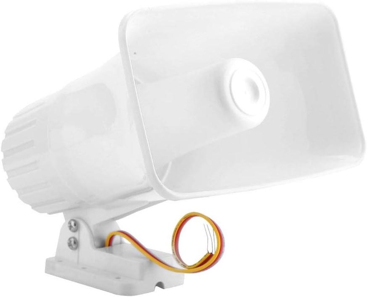 Sirene Alarm - Luid Signaal - Beveiliging Huis - Dubbele Bedrade Hoorn - 150DB - Zwart