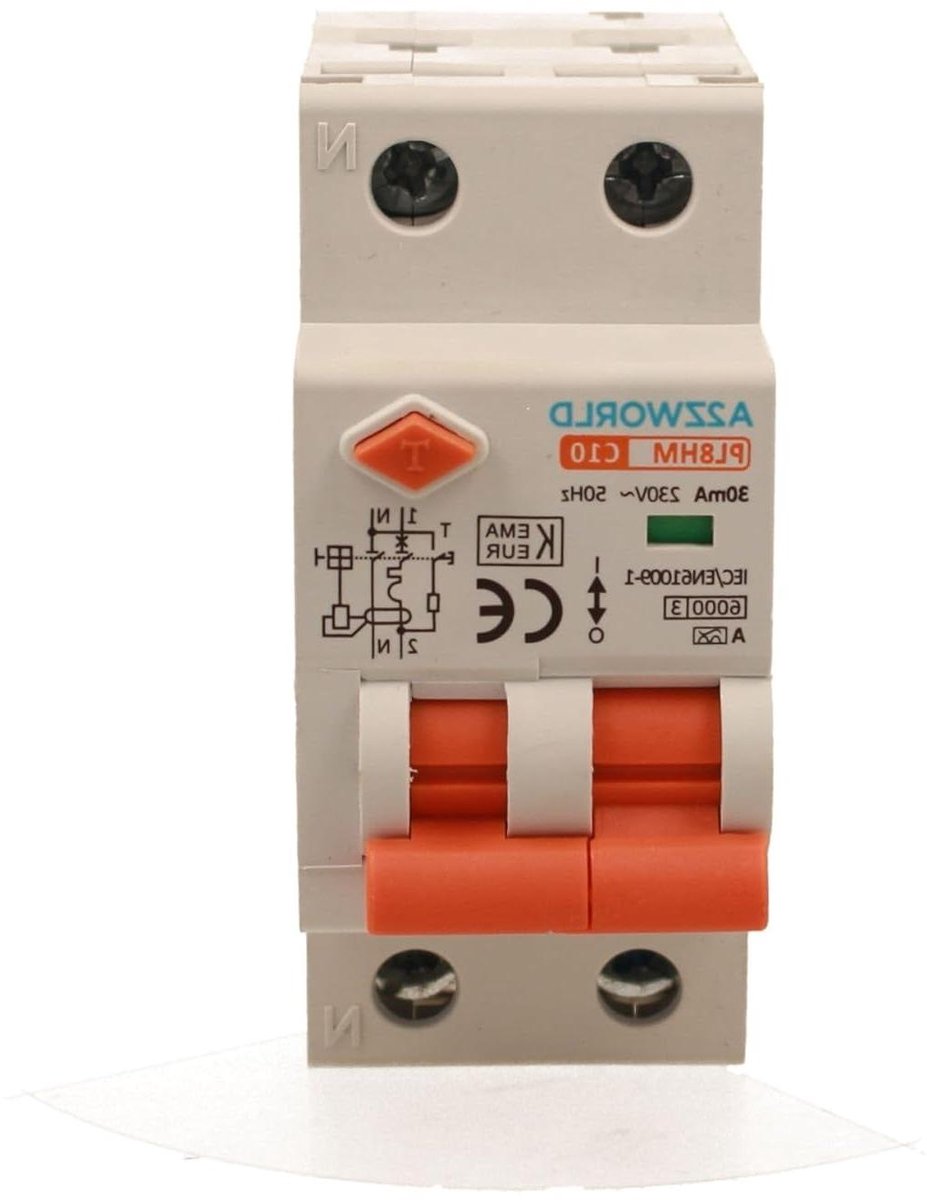 Automaten - Schakelaar - Installatie Beveiligen - Type A 30mA - 2 DIN Modules - Grijs