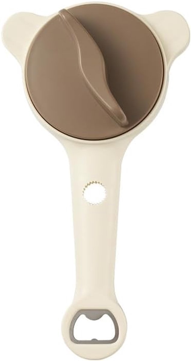 Flesopener van roestvrij staal, verstelbaar, 2,5-9 cm, antislip dekselopener voor glazen en blikjes, 4-in-1 handmatige keukenhulp voor moeiteloos openen