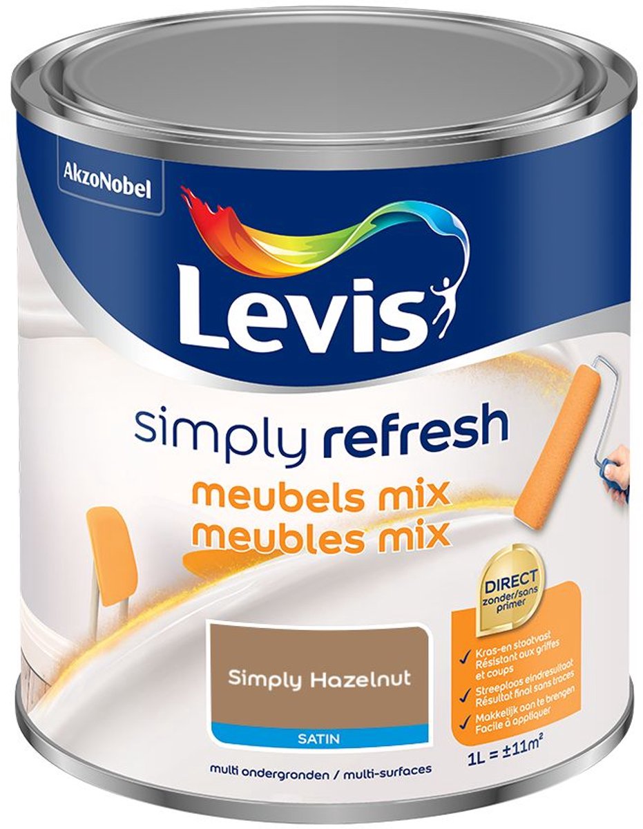 Levis - Simply Refresh Meubels Satin Mix - Simply Hazelnut - Mengverf - 1 L