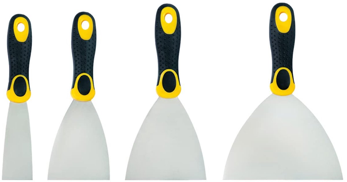 Set van 2k Verfstrooiers Vier Maten 40 mm 80 mm 100 mm 150 mm Precieze renovatie Constructie Renovatie Gladmaken Aanbrengen van gips Lijm Duurzaam Betrouwbaar