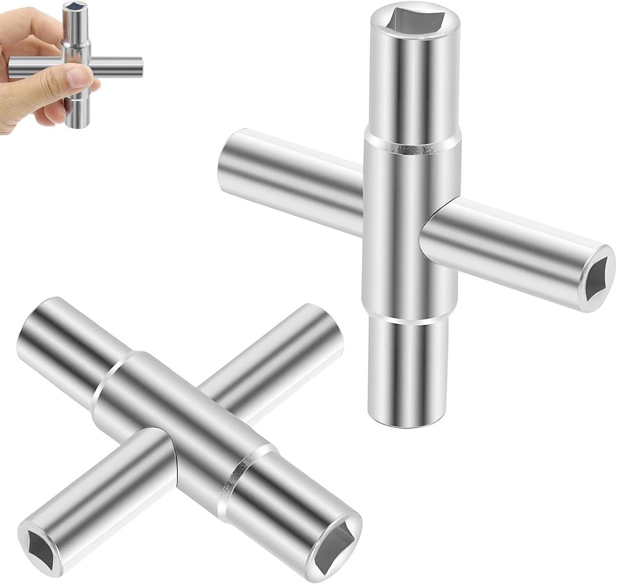 Vierkante Sleutel - Kraansleutel Kruissleutel - Ventielen Openen - Aluminiumlegering - 6.5-9 mm - Zilver