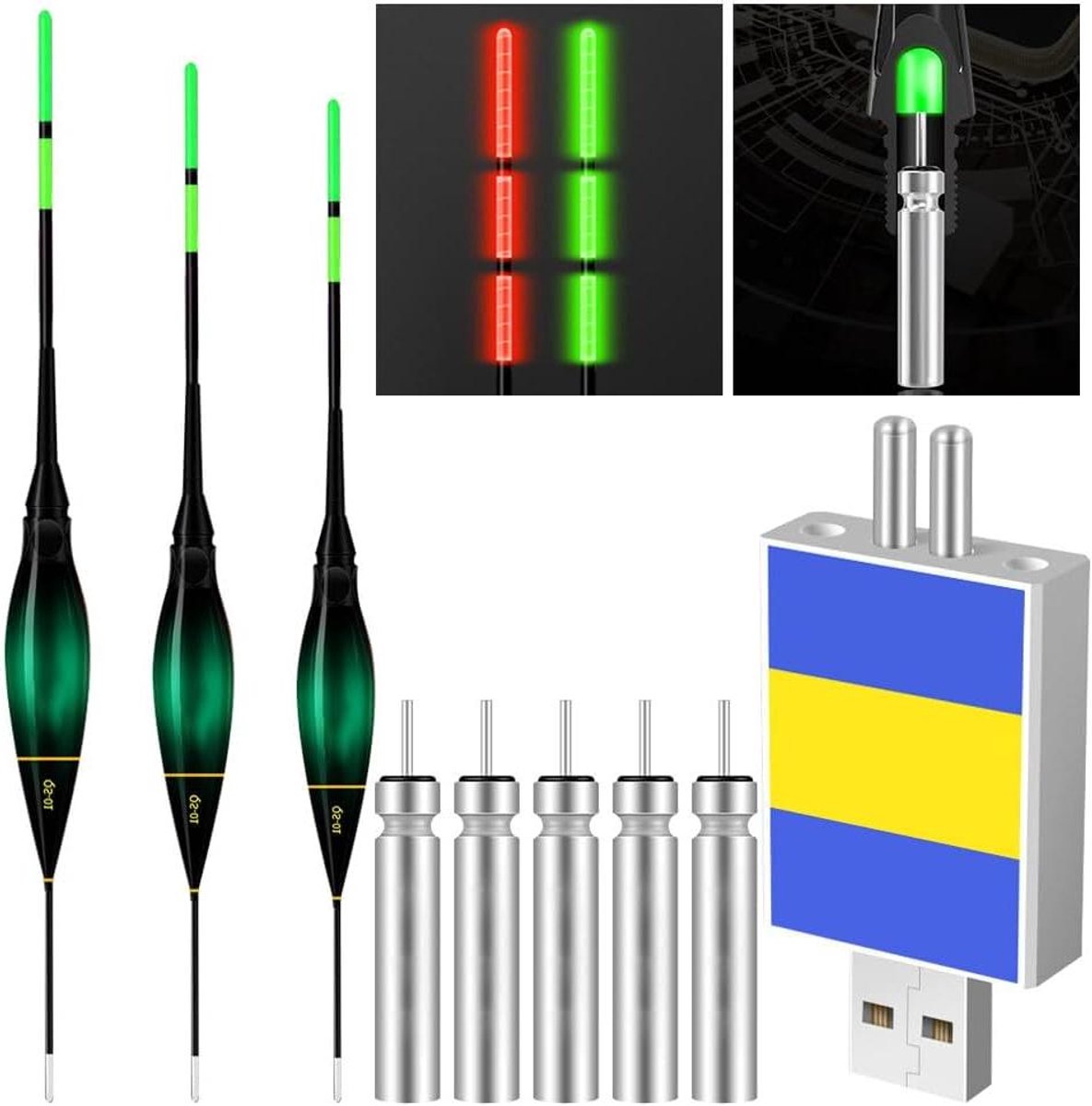 Visloodjes Set - Dobbers Set - Vissen - Zwaartekracht Sensor - 1.2g 1.7g 2.2g - Multicolor