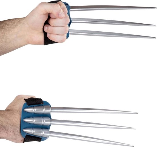 Wolverine Klauwen - Superhero Accessoires - Verkleden Feest - Set van 2 - N.v.t. - Zilverkleurig