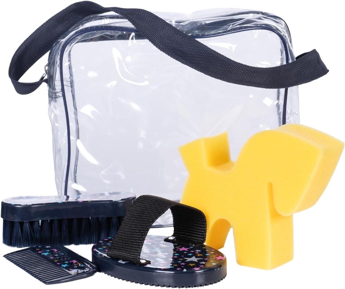 Paarden Verzorgingsset - Stokpaard Set - Paarden Verzorgen - Compleet met 6 Delen - One Size - Navy