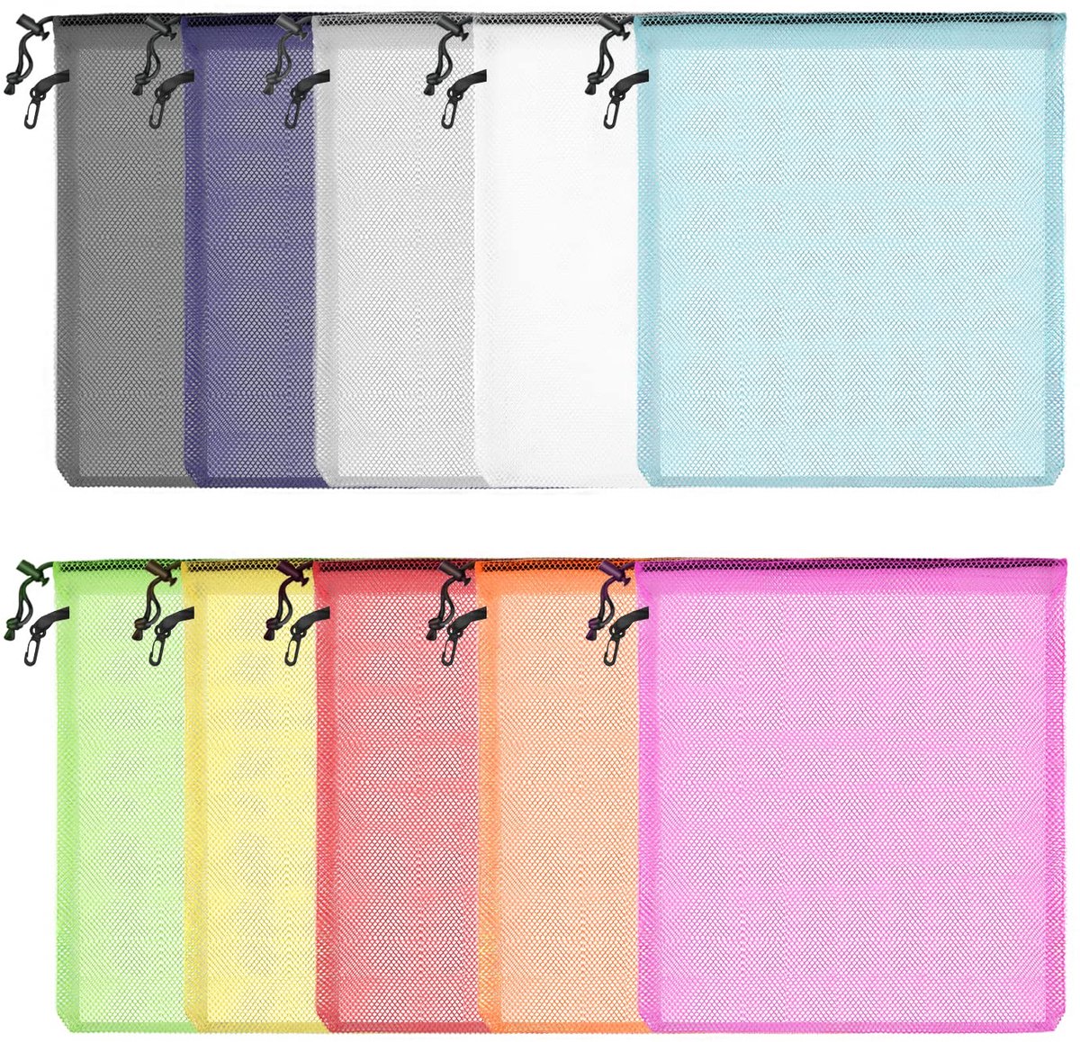Mesh Zakken - Multifunctionele Nylon Mesh Tassen voor Sport, Zwemmen, Strand, Reizen, Gym, Camping, Training, Meerkleurig, 31*31cm